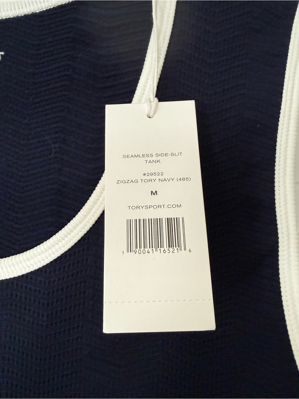 NWT Tory Sport Navy Sleeveless Knit Tank with White Trim - Picture 2 of 4